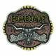 Montana Silversmiths Tri-Color Cowboy Up Longhorn Skull Attitude Buckle