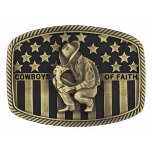 Montana Silversmiths Attitude Heritage Cowboys of Faith Buckle