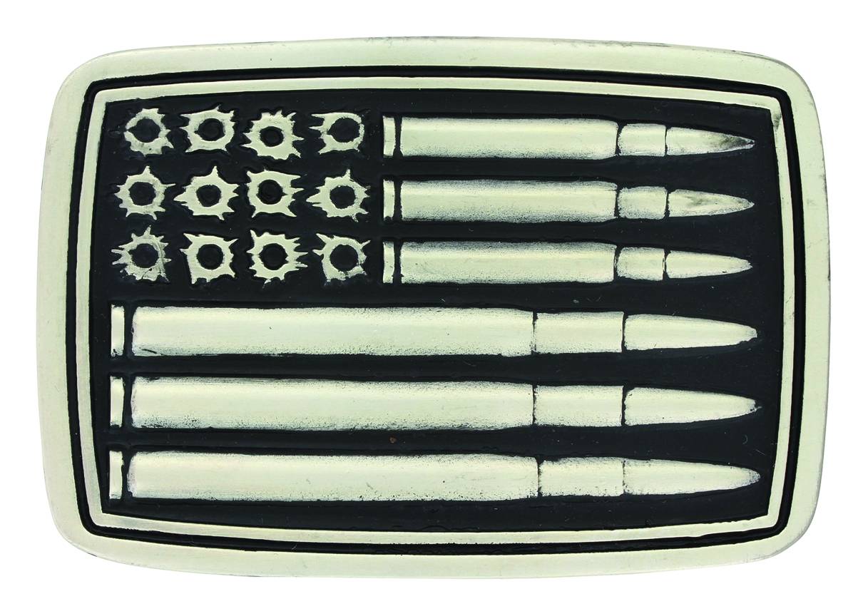 Montana Silversmiths Silver Bullet Flag Attitude Buckle