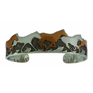 Montana Silversmiths Curio Fiinish Horses of a Different Color Cuff Bracelet
