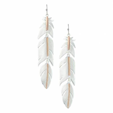 Montana Silversmiths Rose Gold Long Feather Earrings