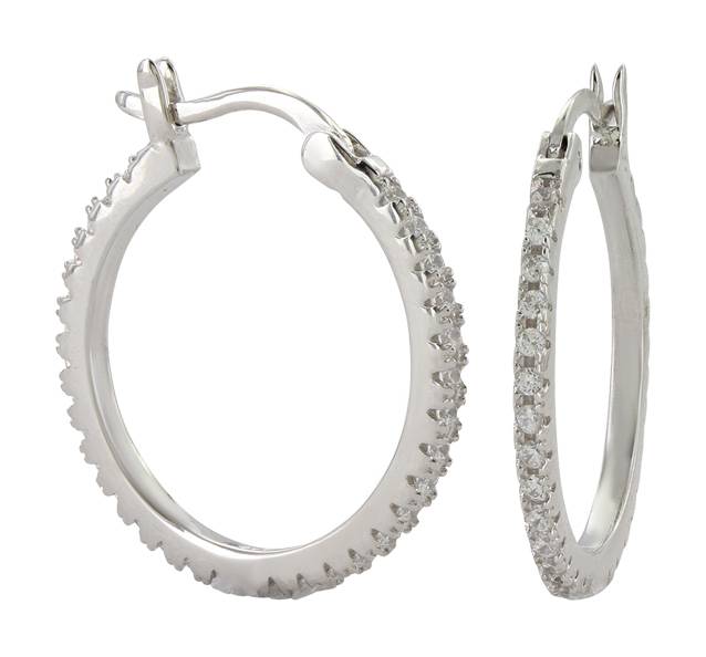 Montana Silversmiths Medium Clear Stone Hoop Earrings
