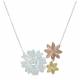 Montana Silversmiths Tri-Color Triple Flower Necklace