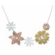 Montana Silversmiths Tri-Color Five Flower Necklace