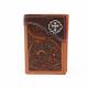 Nocona Floral Embossed Cross Concho Tri-Fold Wallet