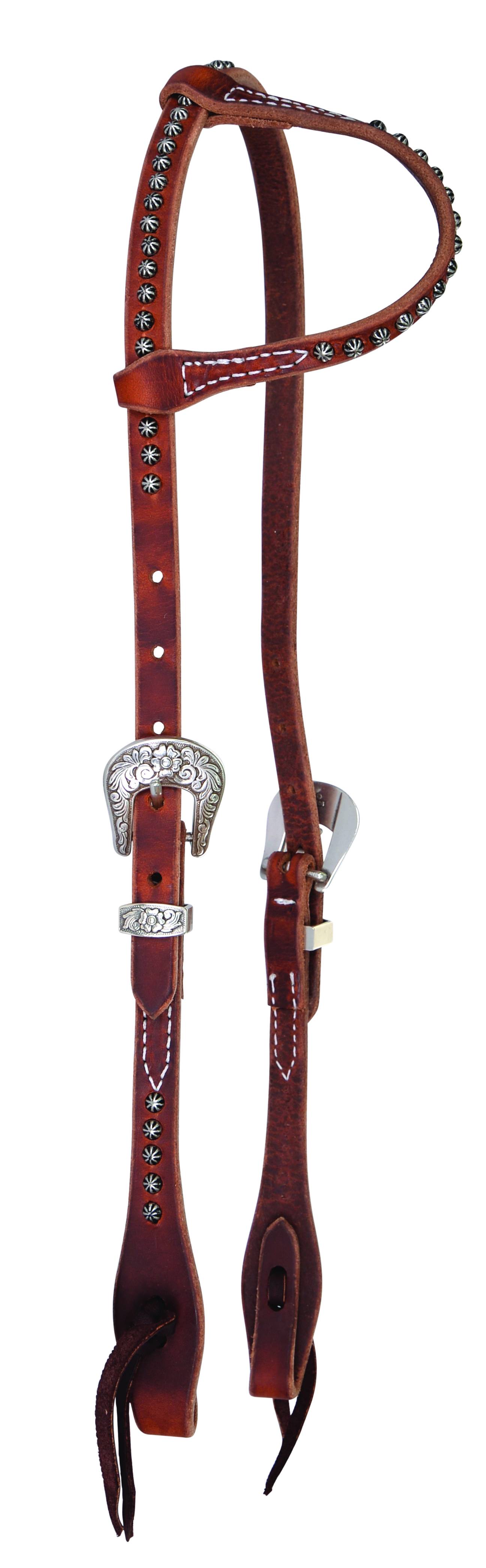 Reinsman Rosewood Harness Side Ear Headstall with Dots