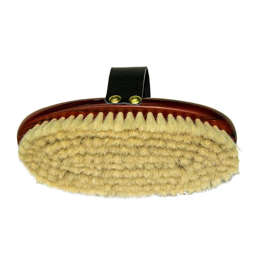 Goat Bristle Brush with Leather Hand Strap