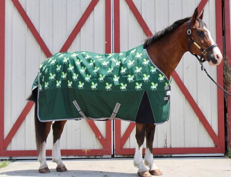 TuffRider 1200D Ripstop Horse Print Standard Neck Two Tone Turnout - 220gms