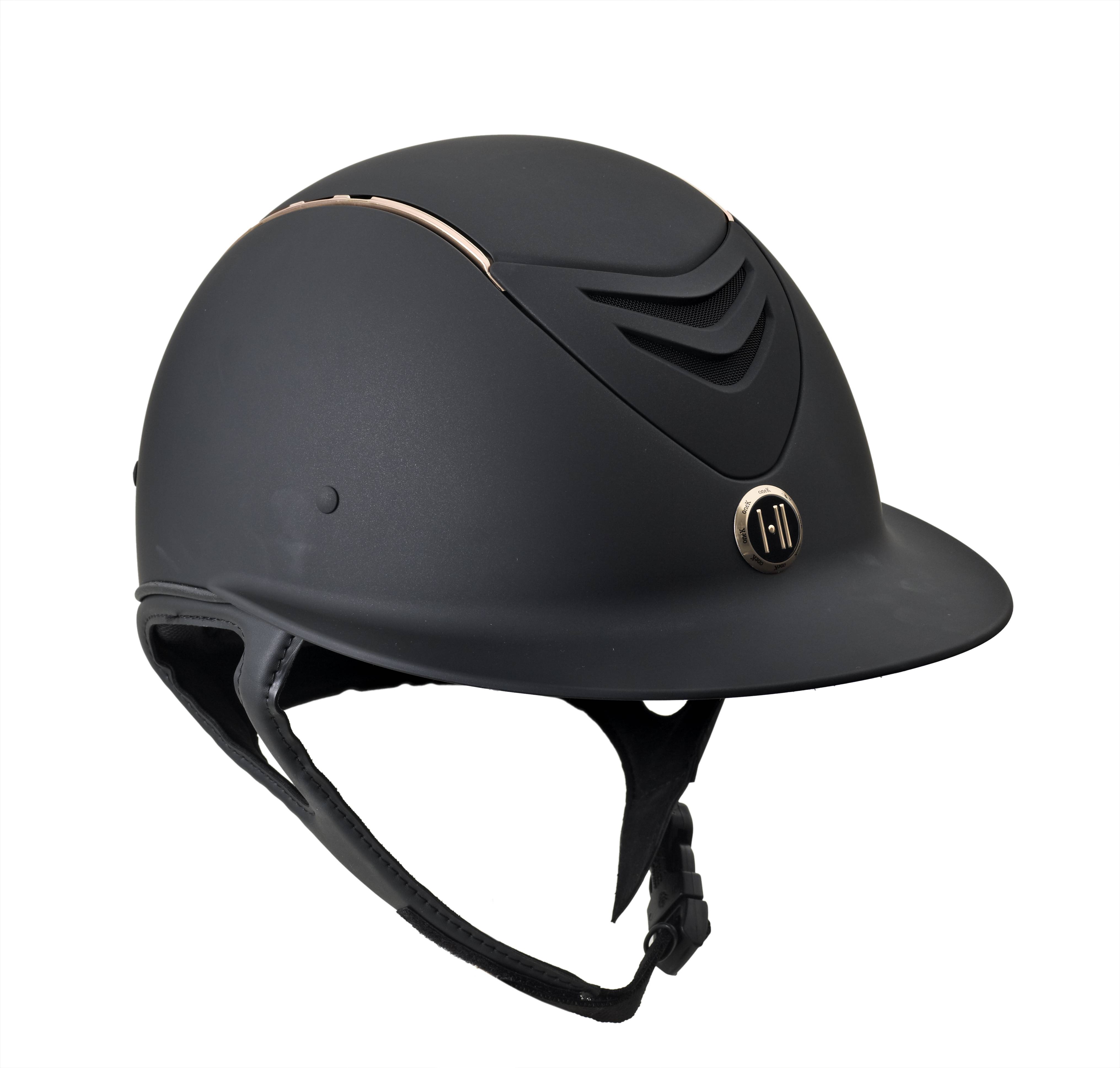 One K Avance Wide Brim Rose Gold Stripe Helmet