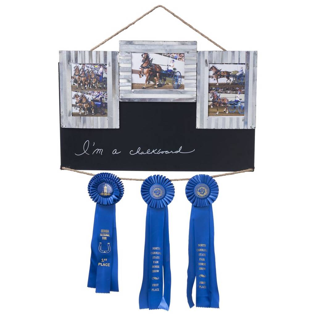 Gift Corral 3 Frame Photo Chalkboad Ribbon Sign