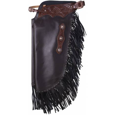 Tough1 Faux Leather Chinks - Floral Tooled Yoke