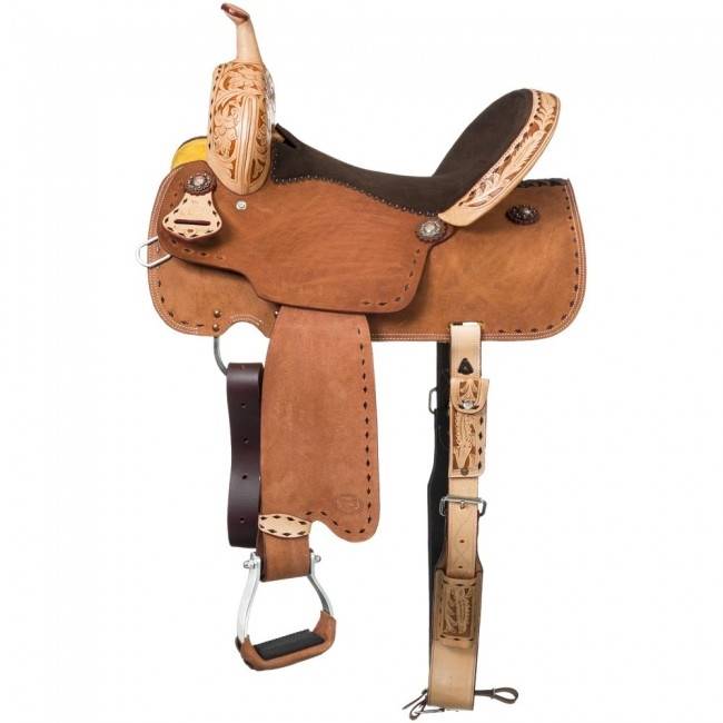 Royal King Reno Buckstitch Roughout Barrel Saddle