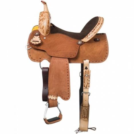 Royal King Reno Buckstitch Roughout Barrel Saddle