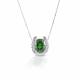 Kelly Herd Green Stone Horseshoe Necklace  - Sterling Silver