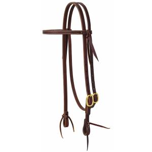 Weaver Working Tack Straight Browband Brass Buckle Headstall