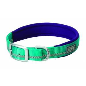 Weaver Terrain Dog Reflective Neoprene Lined Collar - Teal/Purple - 3/4 x 17