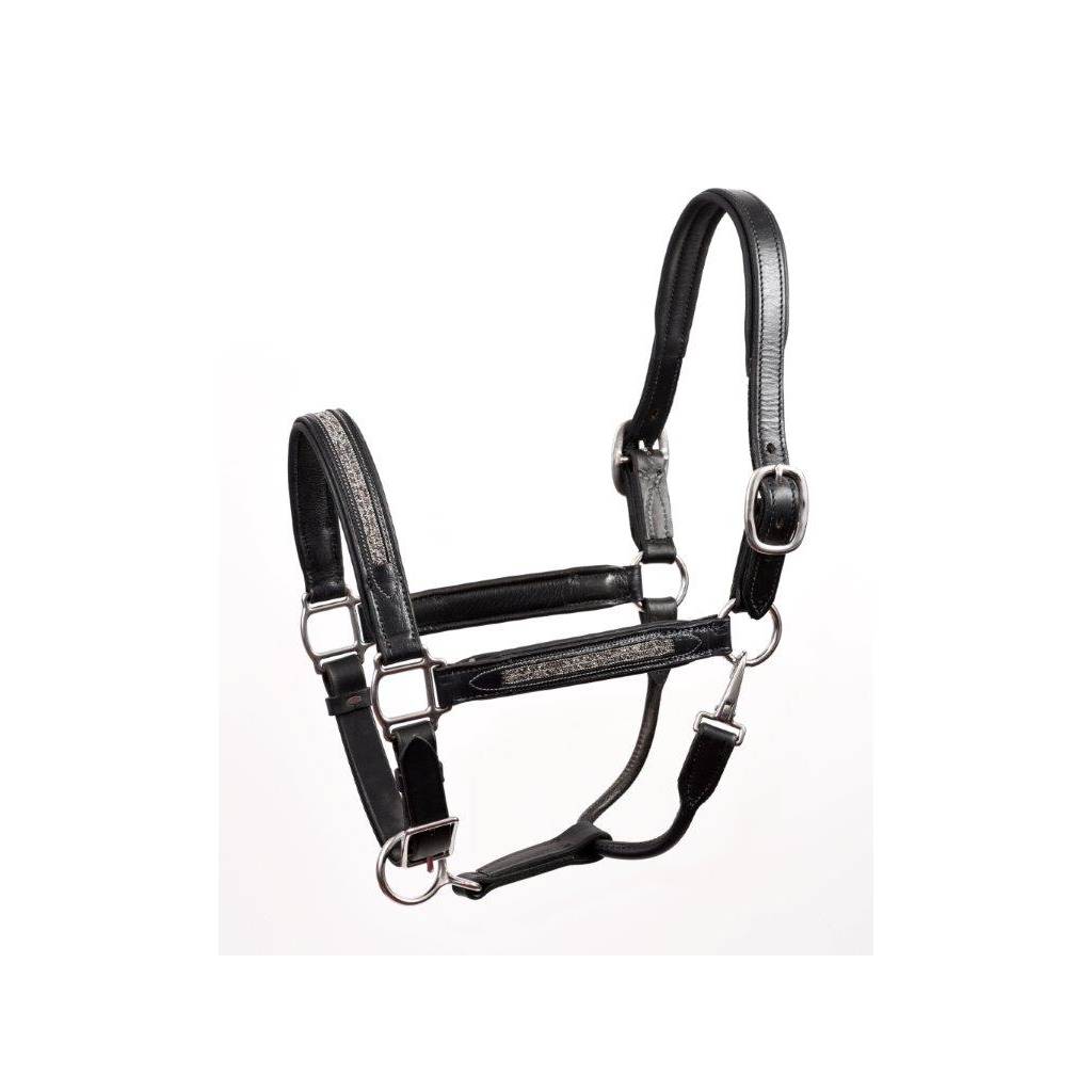 Perri's Bling Padded Leather Halter - Silver