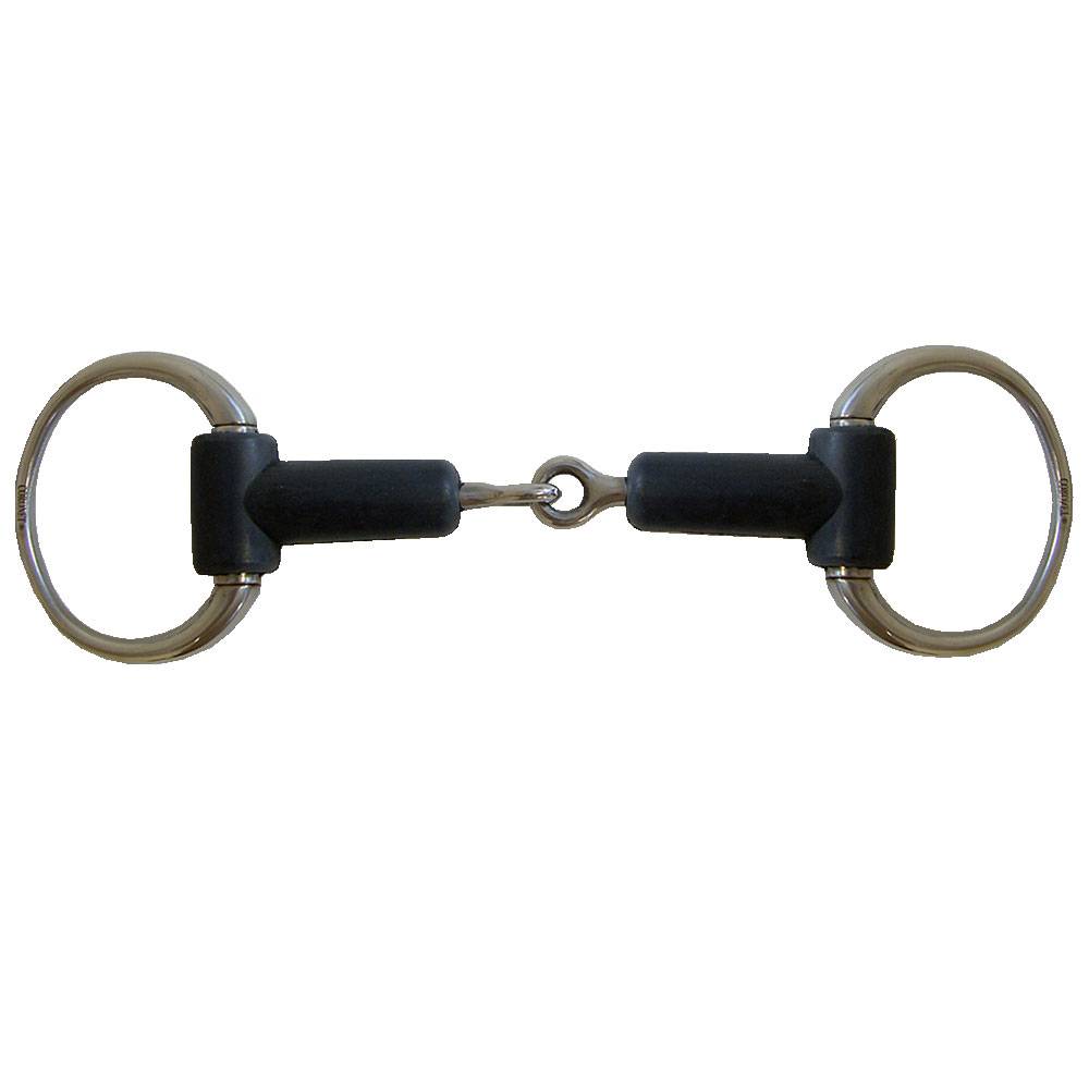 Eggbutt Rubber Mouth Snaffle Bit with Round Rings HorseLoverZ