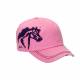 Distressed Baseball Cap with 3D Embroidered Horse Head