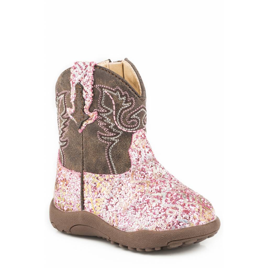 Roper Infant Cowbabies Glitter Aztec Boots