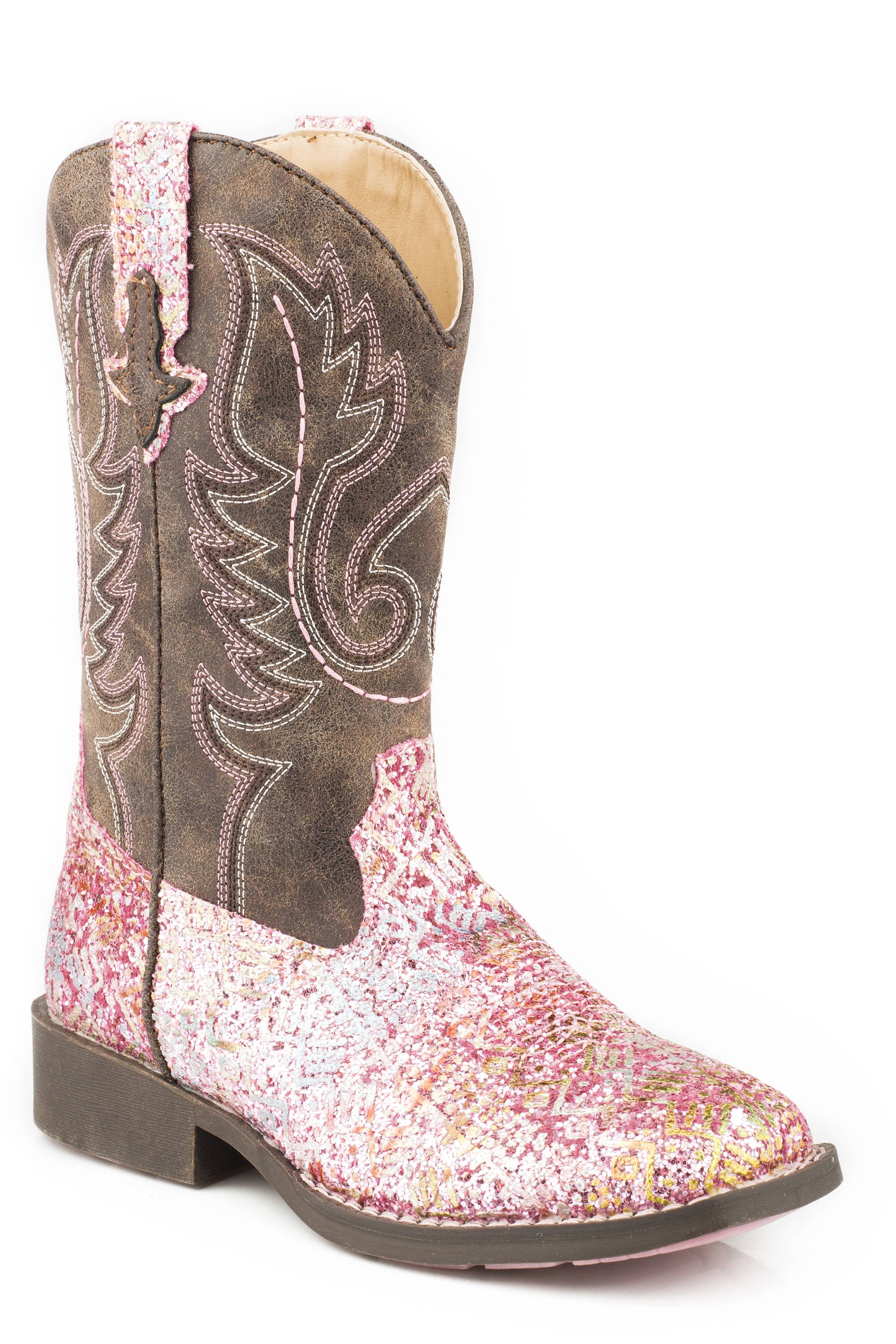 Roper Kids Glitter Aztec Boots