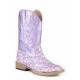 Roper Kids Lavender Bling Square Toe Western Boots