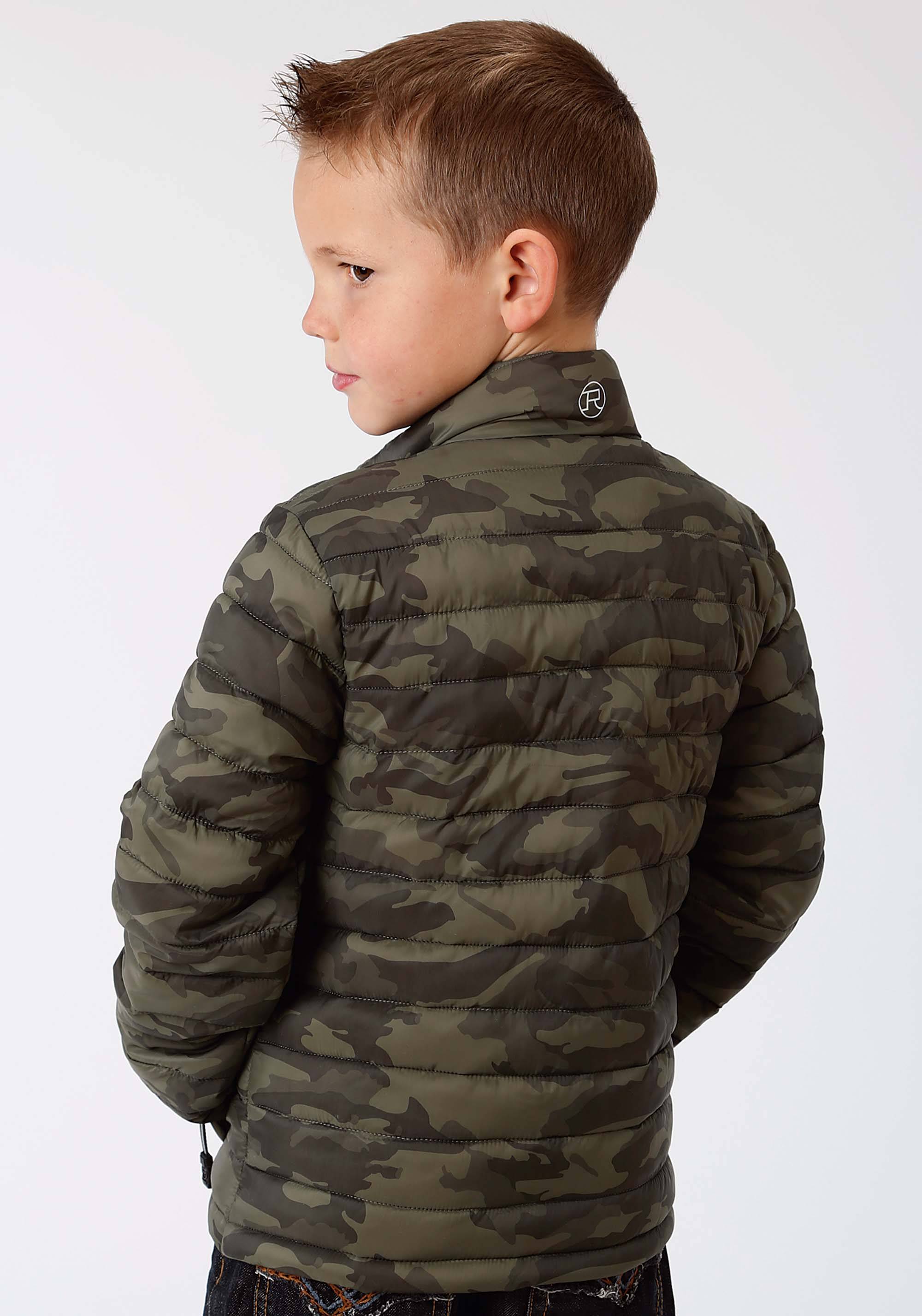 Roper Boys Crushable Parachute Jacket-Green