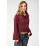 Roper Ladies Wine French Terry Cotton Hoodie