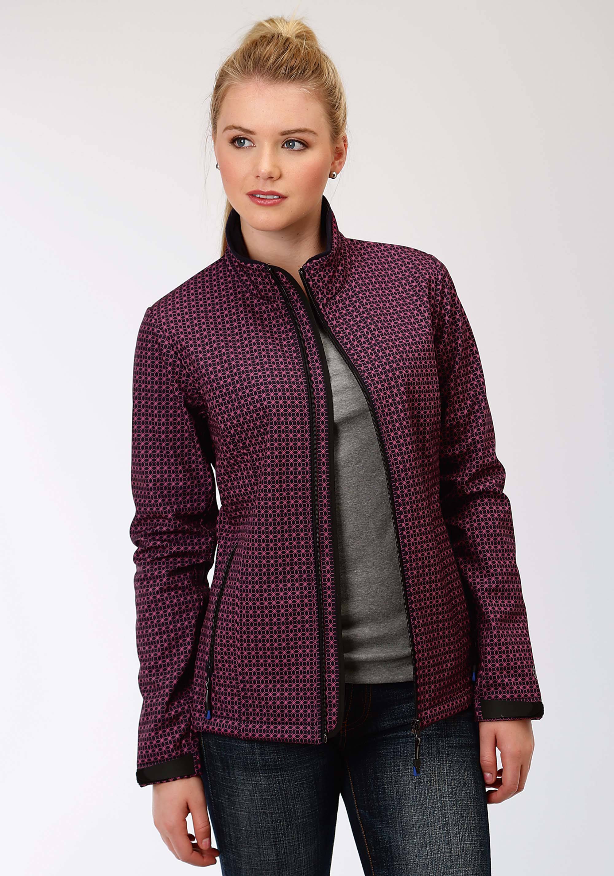 Roper Ladies Navy/Fuchsia Soft Shell Jacket