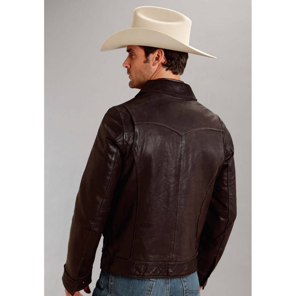 Stetson Men's Leather Patch Pocket Jacket Brown HorseLoverZ