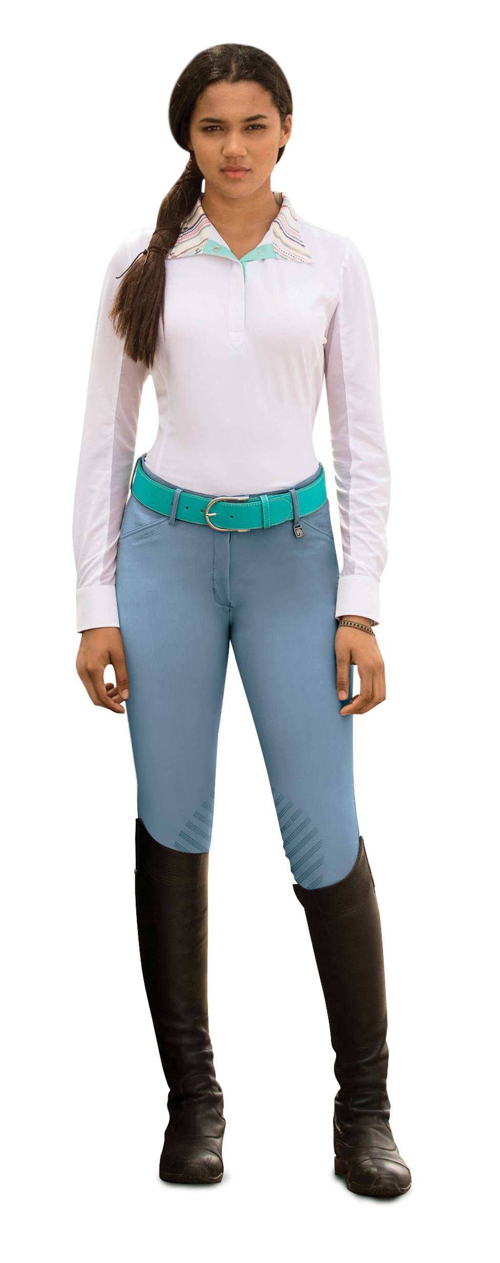 Romfh Ladies Sarafina Knee Patch Euroseat Breeches - Glacier