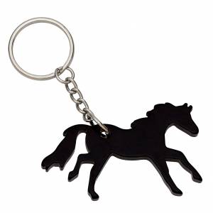 Lila Galloping Horse Key Chain - Black