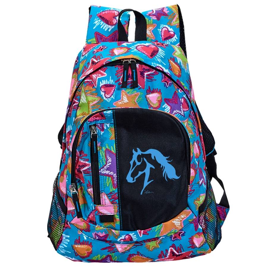 Lila Galloping Horse Stars & Hearts Backpack