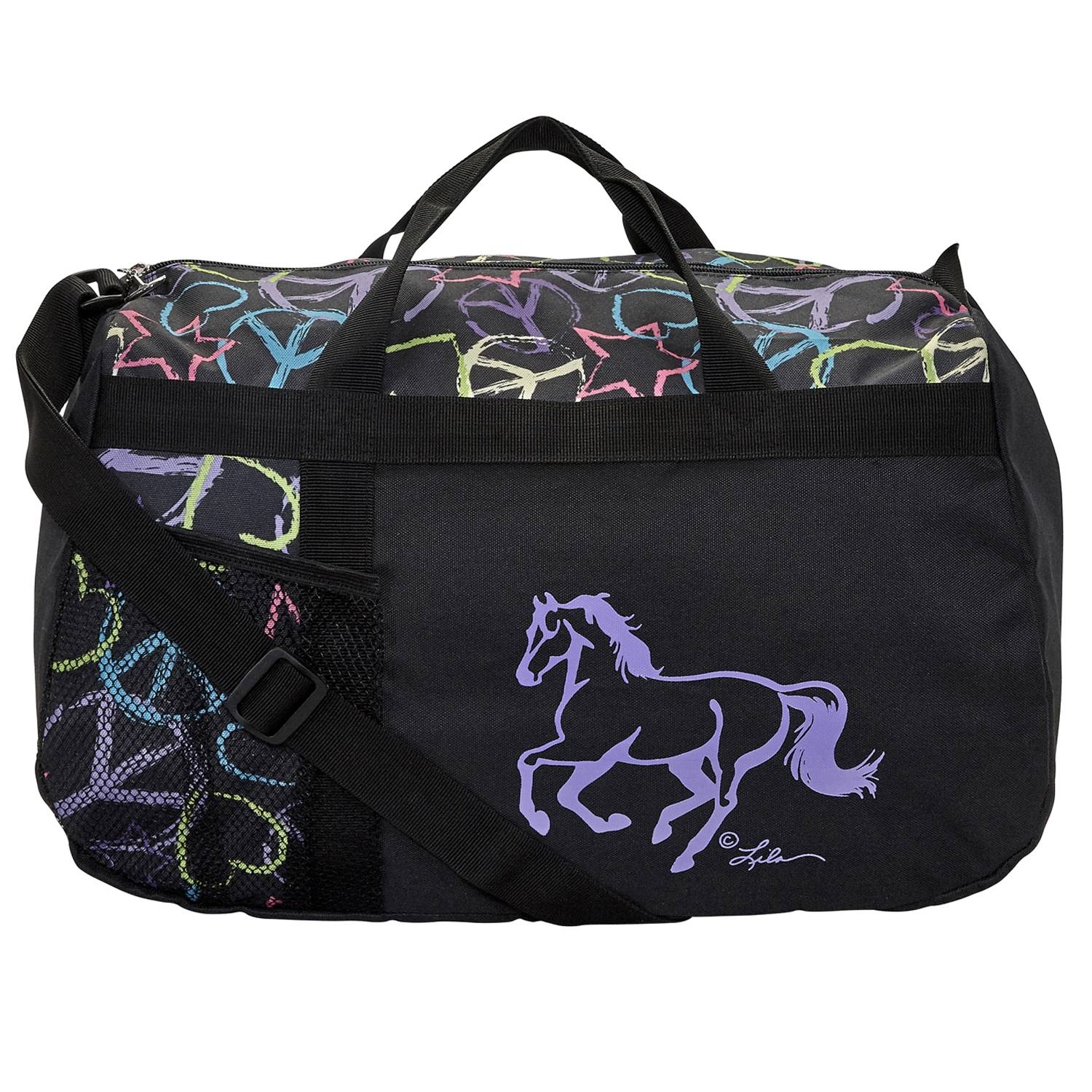 Lila Galloping Horse Peace Sign Duffle Bag