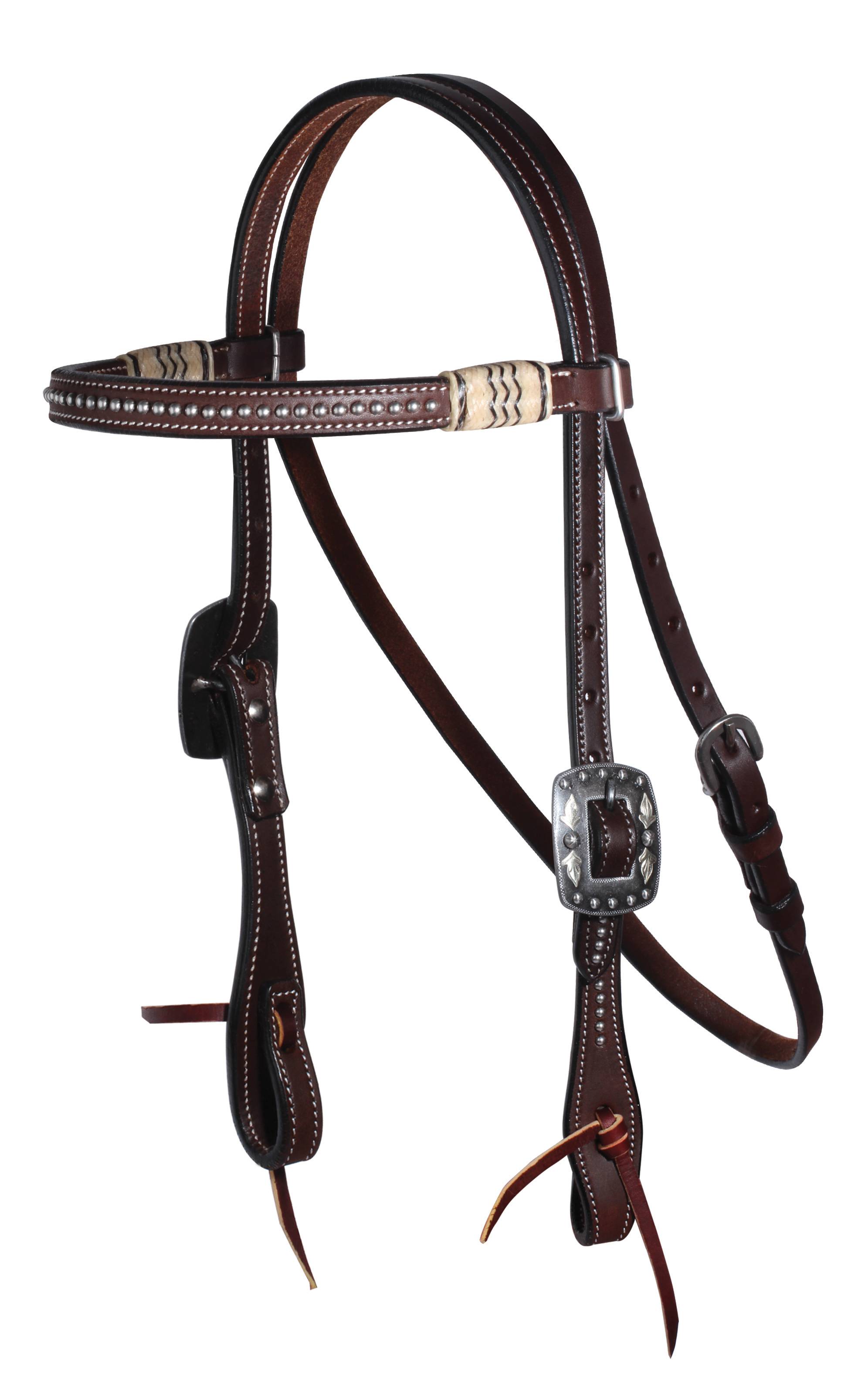3P4001D Professionals Choice Black Rawhide Dotted Browband sku 3P4001D