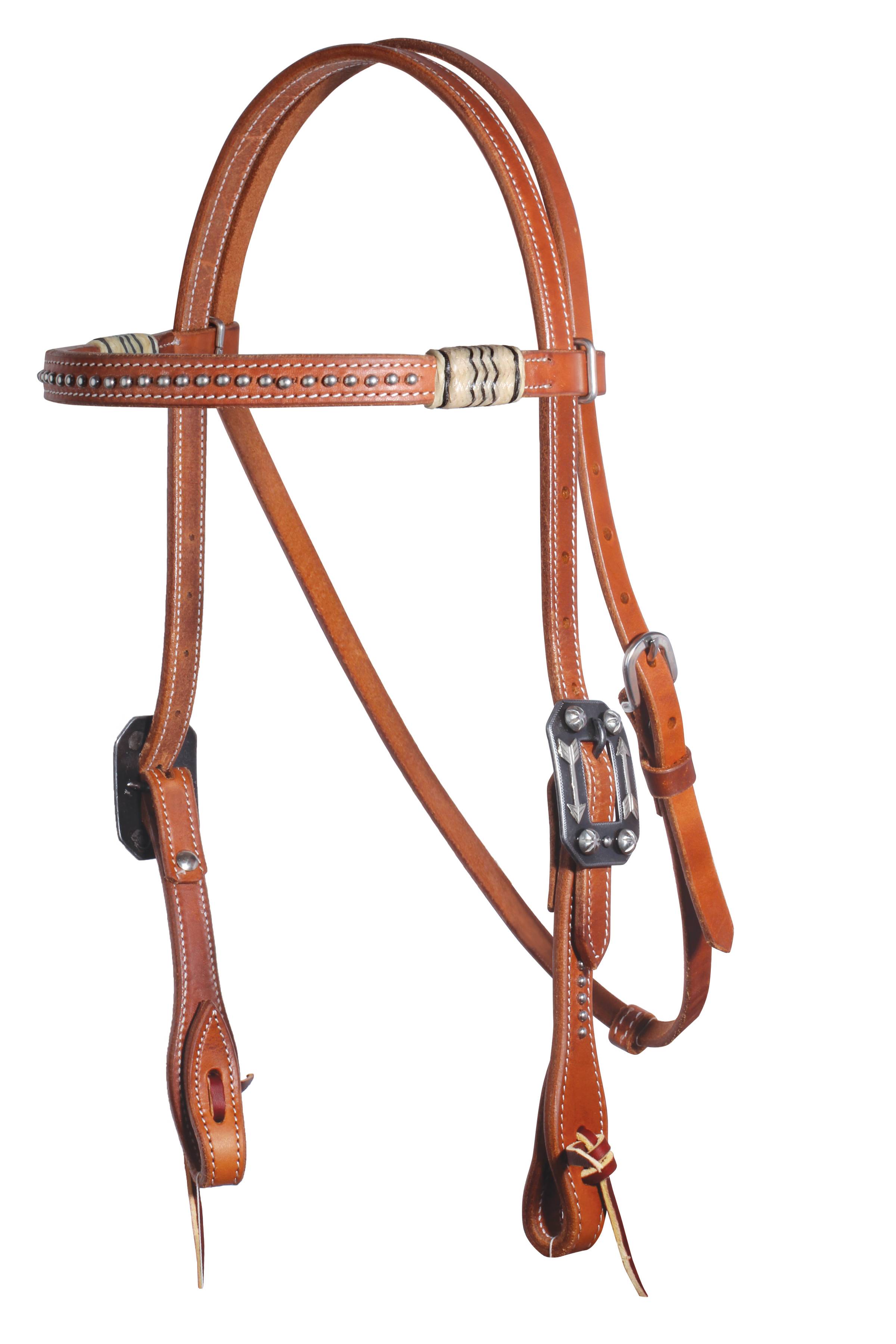 Professionals Choice Black Rawhide Dotted Browband Headstall