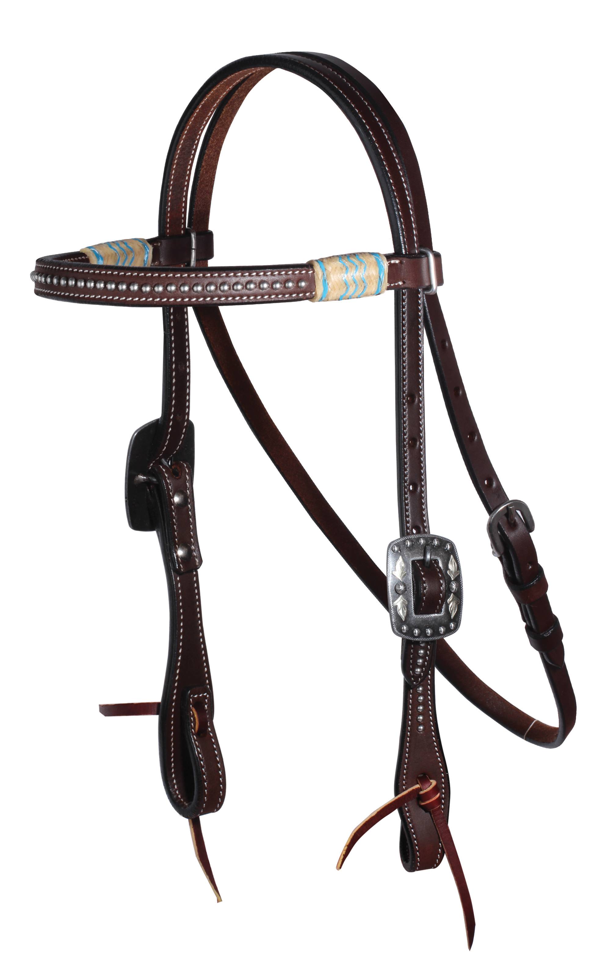3P4002D Professionals Choice Turquoise Rawhide Browband He sku 3P4002D