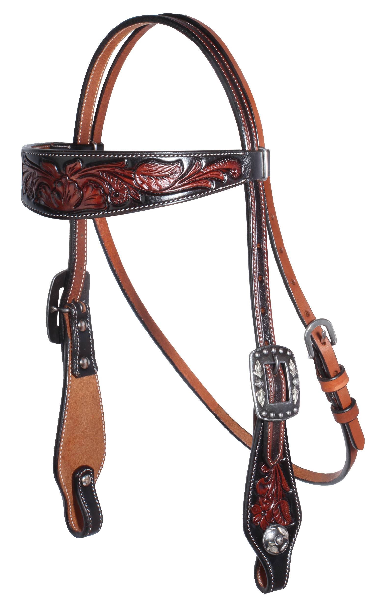 Professionals Choice Floral Browband Headstall