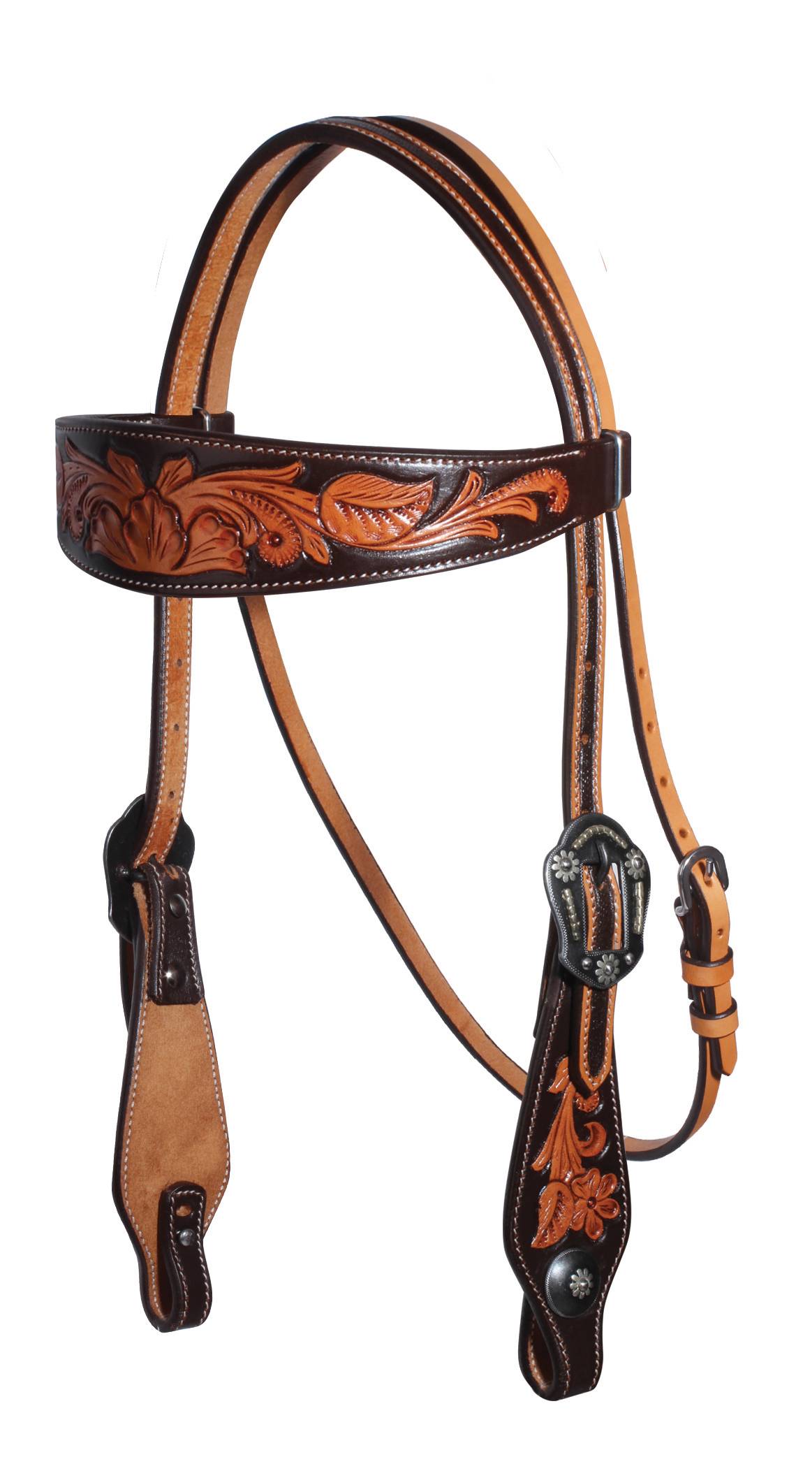 3P4007C Professionals Choice Floral Browband Headstall sku 3P4007C