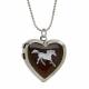 Glitter Mood Horse Heart-Shaped Locket Necklace