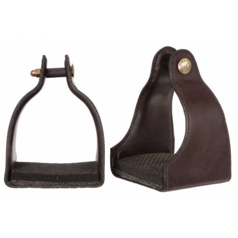 1" Leather Covered Padded Endurance Stirrups with 4 1/2" Tread