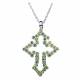 Montana Silversmiths Cross Silhouette Necklace with  Green Rhinestones