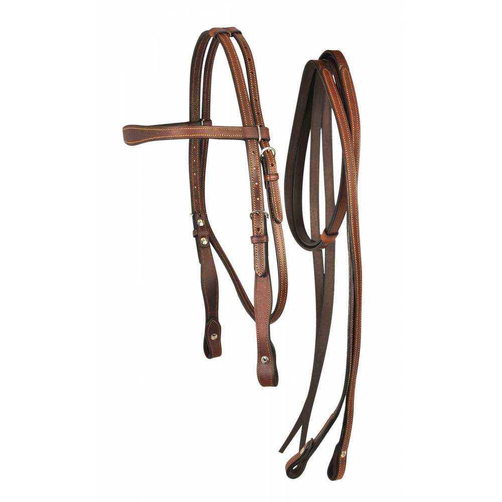 Bobby S Complete Plain Western Bridle With Split Reins Barrel