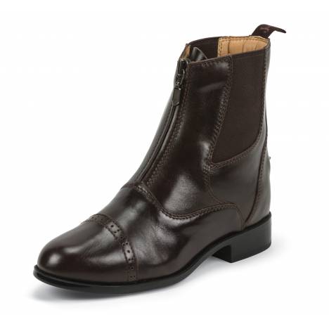 Justin Ladies Zip Paddock Boots - Chocolate Brown