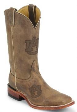 Auburn Cowhide Branded Cowboy Boots 