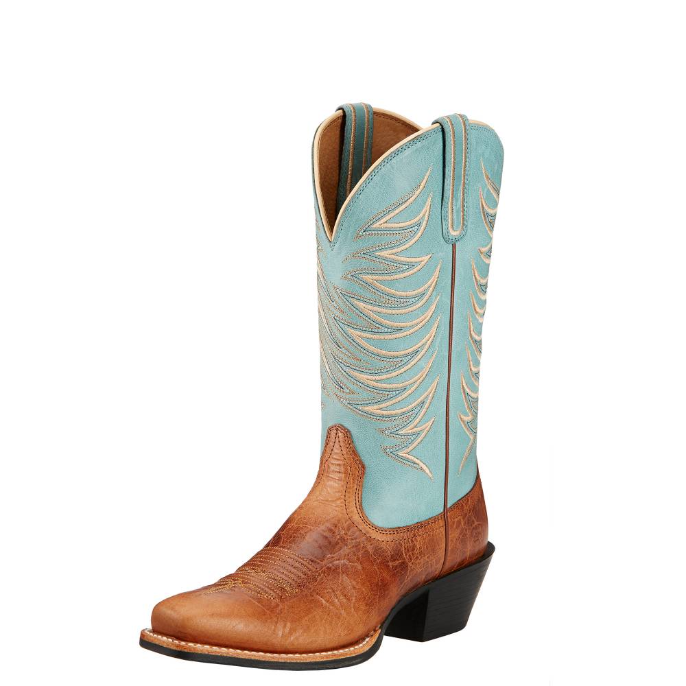 Ariat Ladies Legend Legacy Boots - Gingersnap/Sky Blue