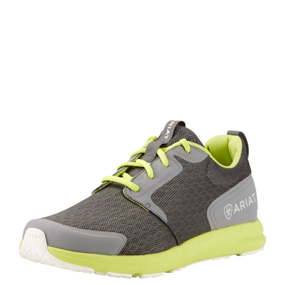 Ariat Mens Fuse Athletic Shoes - Charcoal Mesh/Neon Green
