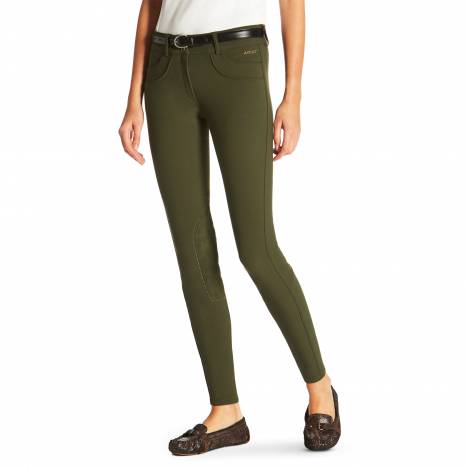 Ariat Women's Olympia Low Rise Knee Patch Breech - Brine Olive