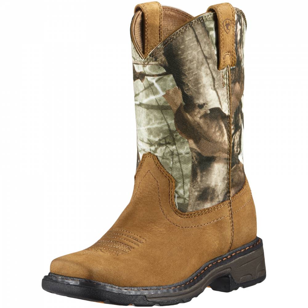 Ariat Kids Workhog Wide Square Toe Boot - Aged Bark/Camo