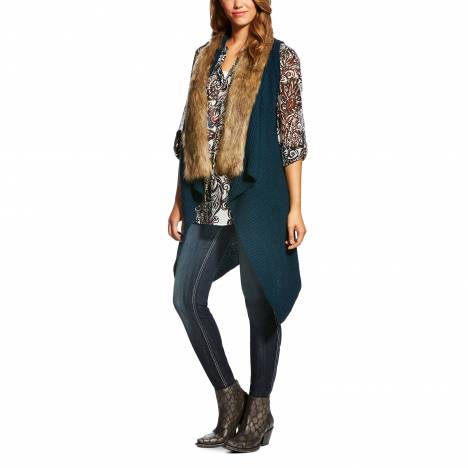 Ariat Ladies Fur Sweater Vest - Nordic Indigo